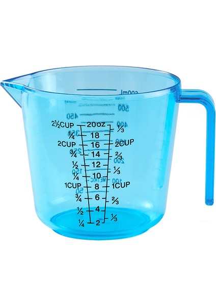 600ML Mavi 150/300/600/1000ML Şeffaf Ölçekli Ölçüm Kabı Mutfak Pişirme Aletleri Dereceli Dökme Ağzı Abs Görsel Ölçekli Ölçüm Kabı (Yurt Dışından)
