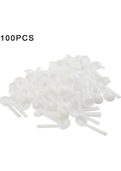 100 Adet 1 ml Beyaz Plastik Gıda Sınıfı Pp Plastik Ölçüm Kaşığı Gram Kepçe Süt Tozu Diy Mutfak Yemek Pişirme Malzemeleri (Yurt Dışından)