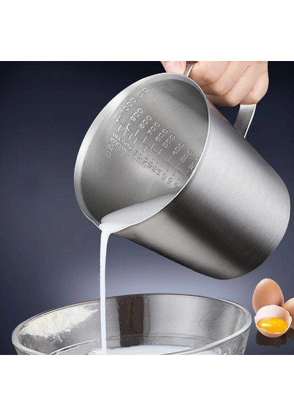 1500ML 304 Paslanmaz Çelik Büyük Kapasiteli Ölçme Kabı Ev Ölçme Terazisi Bardak Ölçme Ölçeği ile Kalınlaşmış Çerez Kesici (Yurt Dışından)