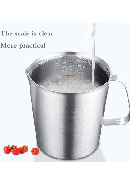 1500ML 304 Paslanmaz Çelik Büyük Kapasiteli Ölçme Kabı Ev Ölçme Terazisi Bardak Ölçme Ölçeği ile Kalınlaşmış Çerez Kesici (Yurt Dışından)