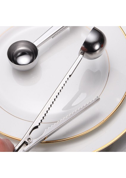 Gül Altın Ikisi Bir Arada Paslanmaz Çelik Kahve Kaşığı Mühür Klipsli Ölçüm Kaşığı Mutfak Pişirme Terazisi Kaşık Yaratıcı Mutfak Aksesuarları (Yurt Dışından) fırsatları