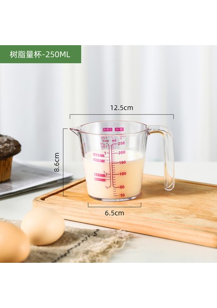 250 ml Aixiangru-Reçine Ölçüm Kabı, Plastik Krem Ölçer, Mililitre Bardak, Saplı 3 Ölçekli Pişirme Araçları, 0,5 L, Üst Üste (Yurt Dışından)