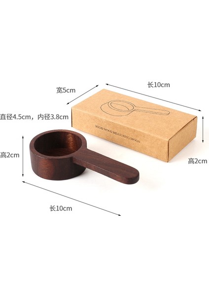 Siyah Ceviz 10 cm Ahşap Ölçüm Kaşığı Seti Mutfak Ölçüm Kaşıkları Çay Kahve Kepçe Şeker Baharat Ölçü Kaşığı Ev Pişirmek Için Ölçme Aletleri (Yurt Dışından)