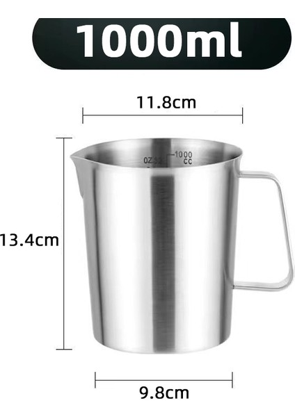 1000 ml Obelix Kalın Paslanmaz Çelik Ölçüm Fincan Mutfak Terazisi Fincan Pişirme Çay Çekme Çiçek Fincan Büyük Kapasiteli Ölçekli Fırında Tedarik (Yurt Dışından)