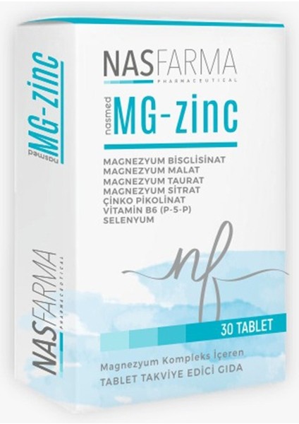 Nasmed Mg_zinc 30 Tablet Portakal