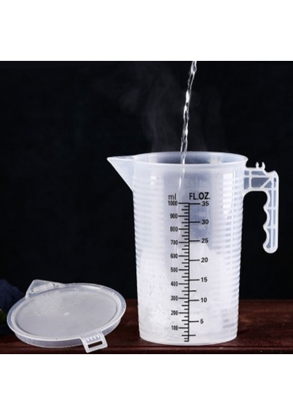 1000ML 100/250/500/1000ML Siyah Ölçekli Plastik Ölçüm Kapaklı Bardak Su Sürahisi Sıvı Kabı Şeffaf Kek Kapları Mutfak Aksesuarları (Yurt Dışından) indirimleri