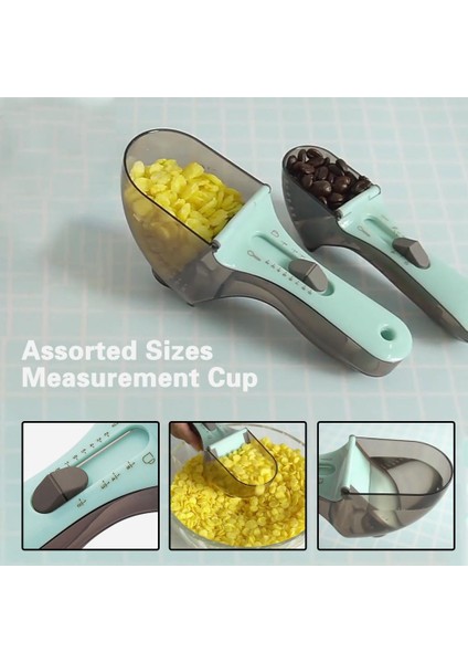 B 2 Adet/takım Ölçüm Kaşığı Çift Ölçekli Ayarlanabilir Uzun Saplı Gıda Sınıfı Plastik Kek Pişirme Araçları Çeşitli Boyutlarda Ölçüm Kabı K (Yurt Dışından) fırsatları