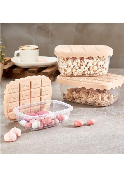 SC-4279 Choco Box 3lü Saklama Kabı 800 ml Kahverengi fiyatları