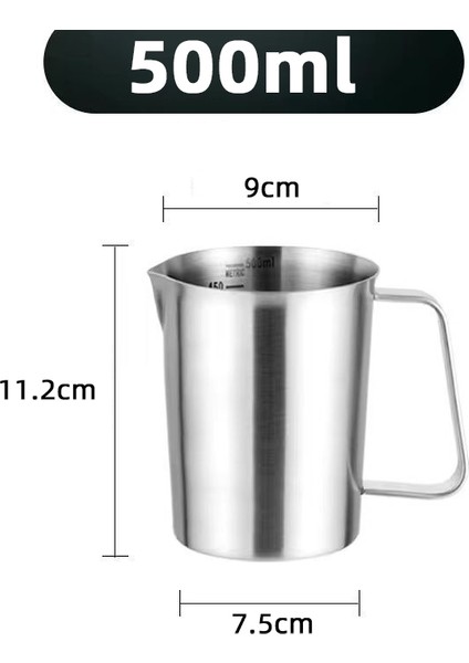500ML Obelix Kalın Paslanmaz Çelik Ölçüm Kabı Mutfak Ölçeği Bardak Pişirme Çay Çekme Çiçek Bardak Büyük Kapasiteli Ölçekli Pişirme Malzemesi (Yurt Dışından)