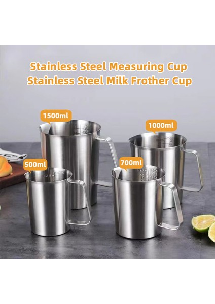 500ML Obelix Kalın Paslanmaz Çelik Ölçüm Kabı Mutfak Ölçeği Bardak Pişirme Çay Çekme Çiçek Bardak Büyük Kapasiteli Ölçekli Pişirme Malzemesi (Yurt Dışından)