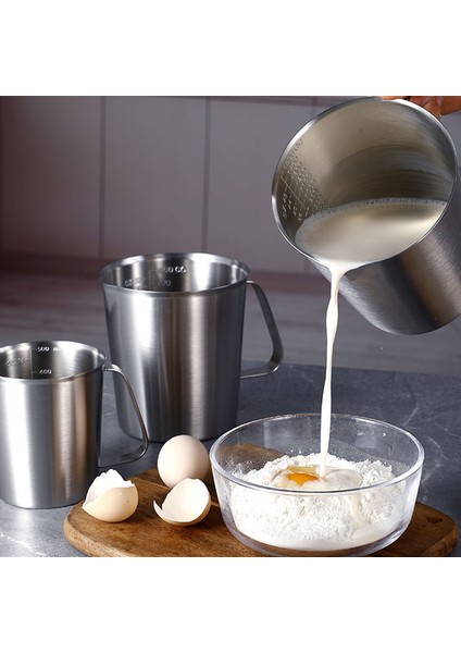 500ML Obelix Kalın Paslanmaz Çelik Ölçüm Kabı Mutfak Ölçeği Bardak Pişirme Çay Çekme Çiçek Bardak Büyük Kapasiteli Ölçekli Pişirme Malzemesi (Yurt Dışından)