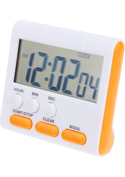 Turuncu Çok Fonksiyonlu Elektrikli LCD Dijital Mutfak Zamanlayıcı Alarmı Standı Geri Sayım Pratik Pişirme Zamanlayıcısı Çalar Saat (Yurt Dışından)