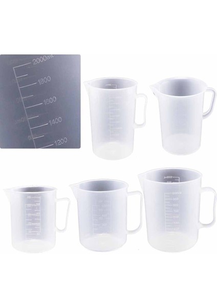 1000 ml 250/500/1000/2000/5000 ml Şeffaf Plastik Ölçü Kapları Çift Ölçekli Bardak Sıvı Ölçü Kabı Mutfak Sıvı Örneği Ölçü Aracı (Yurt Dışından)