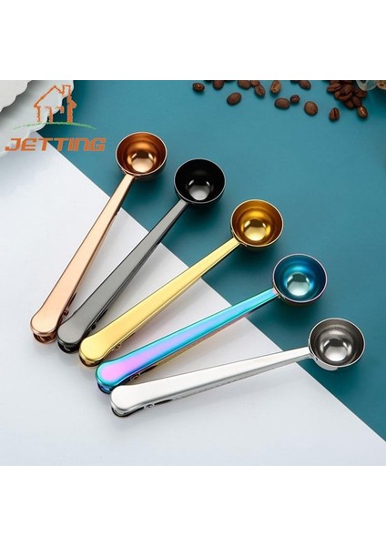 -Rsg 1 Adet Paslanmaz Çelik Kahve Kaşığı Ölçüm Kaşığı Süt Tozu Çok Fonksiyonlu Gıda Sızdırmazlık Klipleri Pişirme Ölçeği Gadget Çanta Klipleri (Yurt Dışından)