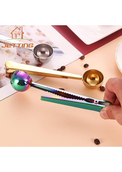 -Rsg 1 Adet Paslanmaz Çelik Kahve Kaşığı Ölçüm Kaşığı Süt Tozu Çok Fonksiyonlu Gıda Sızdırmazlık Klipleri Pişirme Ölçeği Gadget Çanta Klipleri (Yurt Dışından)