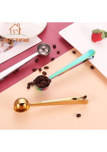 -Rsg 1 Adet Paslanmaz Çelik Kahve Kaşığı Ölçüm Kaşığı Süt Tozu Çok Fonksiyonlu Gıda Sızdırmazlık Klipleri Pişirme Ölçeği Gadget Çanta Klipleri (Yurt Dışından)