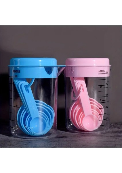 Pembe 1 Takım, Ölçme Kaşığı, Ölçme Kabı Seti, Ölçekli Plastik 500ML Pişirme Aleti, 7 Adet Kombinasyon Mutfak Un Kaşığı Ölçme (Yurt Dışından) indirimleri