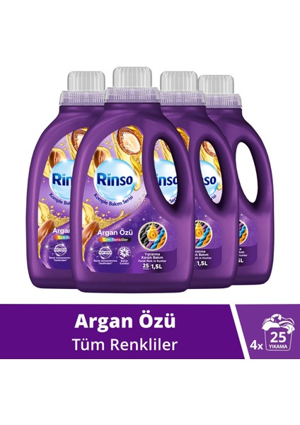 Sıvı Çamaşır Deterjanı Komple Bakım Serisi Argan Özü Tüm Renkliler Için 1.5 L X4