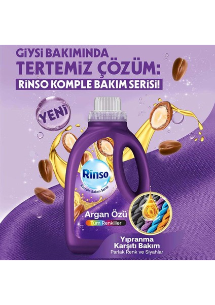 Sıvı Çamaşır Deterjanı Komple Bakım Serisi Argan Özü Tüm Renkliler Için 1.5 L X4