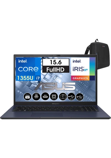 Expertbook B1502CVA-I716512B1D Intel Core I7-1355U 16GB 512GB SSD 15.6 Fullhd Freedos Taşınabilir Bilgisayar I716512B1D02+WEBLEGELSINÇANTA