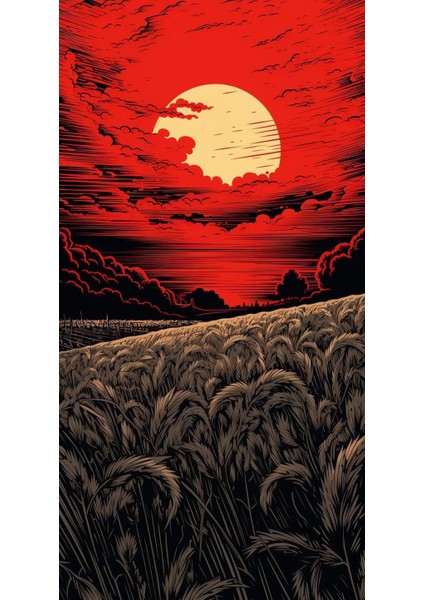 Gün Batımı Anime Tema Poster 30X42 cm Çerçevesiz