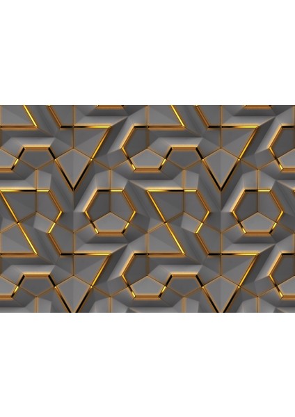 Geometrik Temalı Tek Parça Duvar Kağıdı