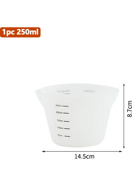 1 Adet 250ML 1/2/6 Adet Ölçüm Kabı Seti Silikon Ölçüm Bardakları Terazi ile Süt Kahve Kek Pişirme Ölçüm Kabı Epoksi Reçine Alet Seti (Yurt Dışından)