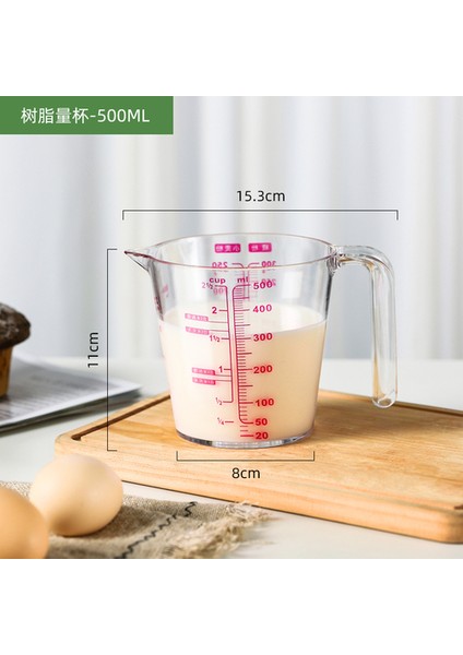 0,5l Aixiangru-Reçine Ölçüm Kabı, Plastik Krem Ölçer, Mililitre Bardak, 3 Terazili Saplı Pişirme Aletleri, 0,5l, Yığın Yukarı (Yurt Dışından)
