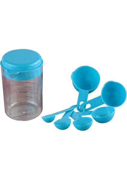 Mavi 7 Adet Plastik Pişirme Gereçler Taşınabilir Mutfak Ölçüm Bardak Şeker Kek Pişirme Kaşığı Ölçüm Kepçe Bakeware Seti Ölçekli (Yurt Dışından)