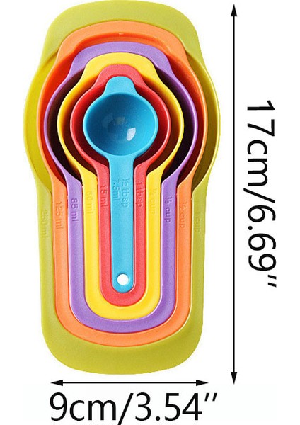6 Adet-Set 6 Adet/takım Gökkuşağı Ölçüm Kabı Ölçeği Ölçüm Kaşığı Seti Pişirme Aksesuarları Mutfak Gereçleri Renkli Plastik Un Ölçüm Kaşığı (Yurt Dışından)