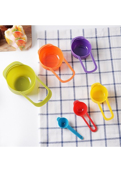 6 Adet-Set 6 Adet/takım Gökkuşağı Ölçüm Kabı Ölçeği Ölçüm Kaşığı Seti Pişirme Aksesuarları Mutfak Gereçleri Renkli Plastik Un Ölçüm Kaşığı (Yurt Dışından) fırsatları
