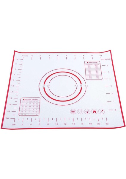 KIRMIZI26X29CM SICAK!60*40CM Yapışmaz Silikon Pişirme Mat Pad Fırın Tepsisi Cam Elyaf Haddeleme Hamur Mat Çerez Macaron Pişirme Mat Pasta Araçları (Yurt Dışından)