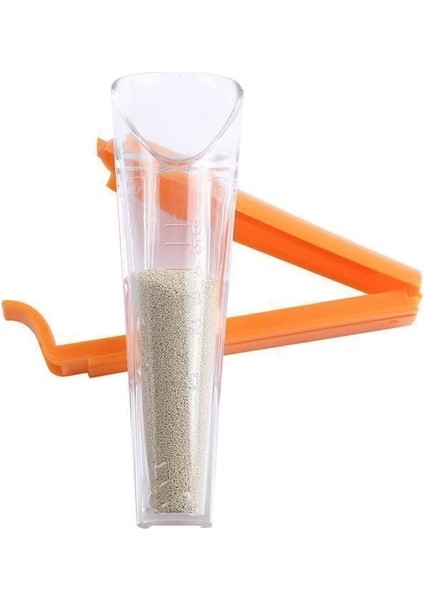Turuncu Plastik Maya Ölçüm Kabı Sızdırmazlık Klipsi ile Kelepçe Metre Cihazı Doğruluk Kek Ekmek Pişirme Turuncu Şeffaf Mutfak Aletleri (Yurt Dışından)