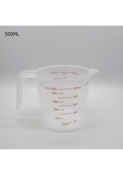 Transparent2 500ML Bakeware Aracı Ölçüm Kabı Ev Plastik Şeffaf Mezun Ölçüm Kabı 250/500/600/1000ML Mutfak Pişirme Aracı (Yurt Dışından) indirimleri
