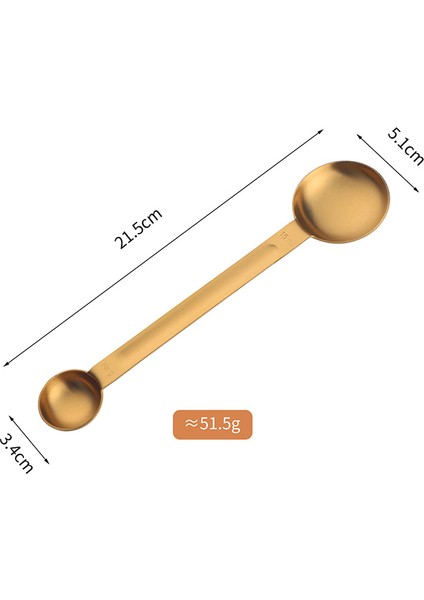 Altın 1 Adet 1/2 Adet Çift Taraflı Ölçüm Kaşıkları Şeker Kek Kaşık Altın Ölçüm Bardak Mutfak Kahve Ölçme Araçları Pişirme Araçları (Yurt Dışından)