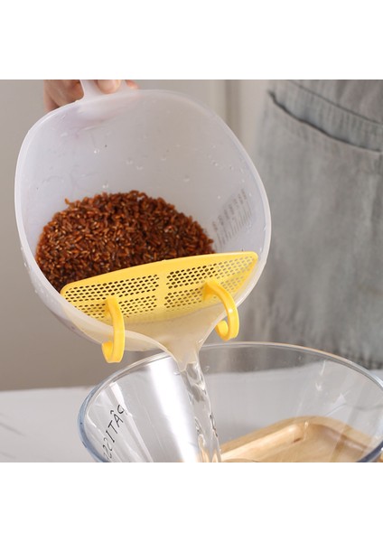 Beyaz 1000 ml Pratik Yumurta Sıvı Karıştırma Kabı Dahili Filtre Plakası Temizle Ölçüm Kabı Fırın Ultra Ince Filtre Ölçüm Kabı (Yurt Dışından) fırsatları