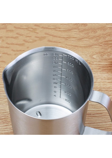 1000 ml Paslanmaz Çelik Ölçüm Fincan Süt Köpürtme Sürahisi Ölçekli Kahve Süt Çay Büyük Kapasiteli Mutfak Ev Pişirme Ölçüm Kupa (Yurt Dışından)