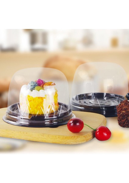 Siyah 50 Adet 3 Inç Yuvarlak Plastik Ay Kek Kutusu Kendin Yap Şeffaf Kubbe Yumurta Sarısı Puf Kek Kabı Donut Paketleme Kutusu Parti Hediye Kutusu (Yurt Dışından) fiyatları