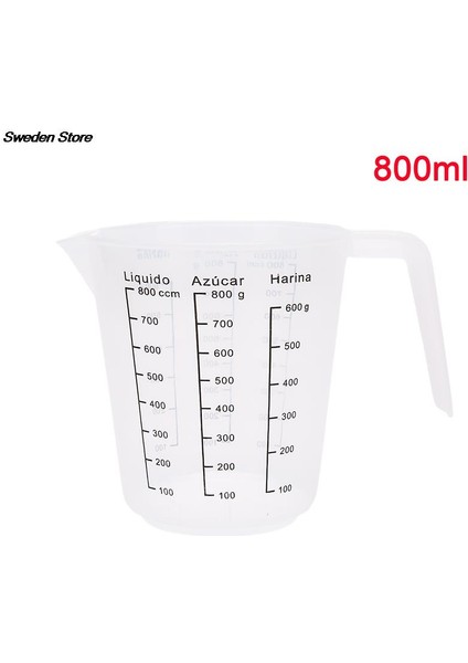 800ML 20/30/50/100/400/600/800/1000ML Plastik Ölçme Dereceli Sürahi Bardak Mutfak Pişirme Pişirme Aracı Ölçeği ile Ölçme Sürahileri (Yurt Dışından)