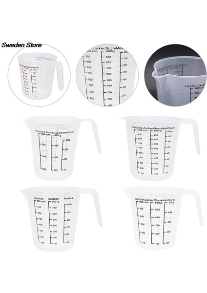 800ML 20/30/50/100/400/600/800/1000ML Plastik Ölçme Dereceli Sürahi Bardak Mutfak Pişirme Pişirme Aracı Ölçeği ile Ölçme Sürahileri (Yurt Dışından) fırsatları