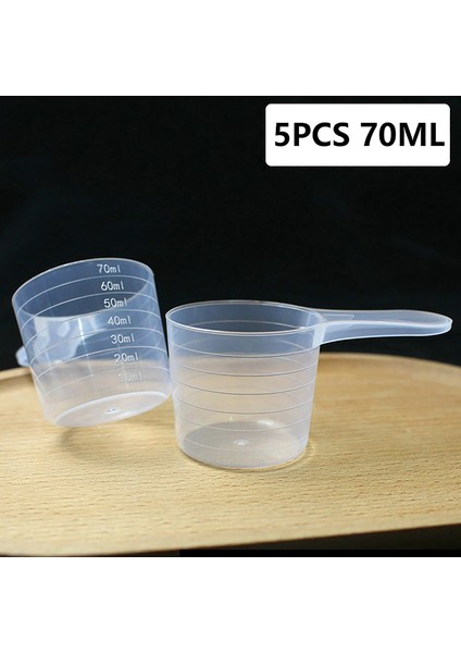Şeffaf 5 Adet 70 ml Plastik Ölçme Kabı Ölçekli Şeffaf Karıştırma Kabı Ölçme Kavanoz Konteyner Beher Mutfak Pişirme Aracı Fırın Diy (Yurt Dışından)