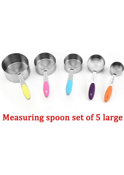 5 Adet Ölçüm Kabı 5/10 Adet Ölçüm Bardakları Ölçüm Kaşıkları Seti Ölçekli Paslanmaz Çelik Ölçüm Kabı Kaşık Pişirme Için Çay Kahve Mutfak Gadget (Yurt Dışından)