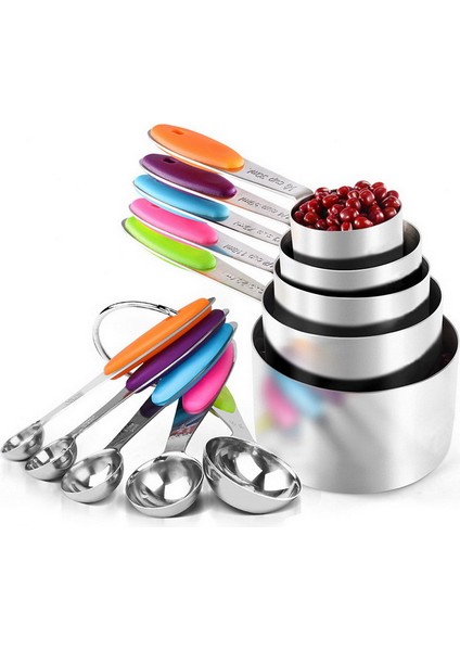 5 Adet Ölçüm Kabı 5/10 Adet Ölçüm Bardakları Ölçüm Kaşıkları Seti Ölçekli Paslanmaz Çelik Ölçüm Kabı Kaşık Pişirme Için Çay Kahve Mutfak Gadget (Yurt Dışından)