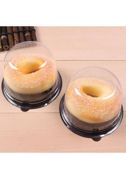 Siyah 50 Adet 3 Inç Yuvarlak Plastik Ay Kek Kutusu Kendin Yap Şeffaf Kubbe Yumurta Sarısı Puf Kek Kabı Donut Paketleme Kutusu Parti Hediye Kutusu (Yurt Dışından) fırsatları
