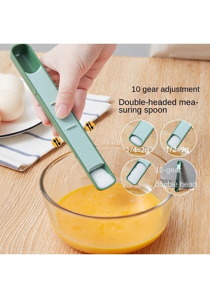 Mavi Ayarlanabilir Çift Başlı Bölüm Ölçme Kaşığı Ev Mutfak Pişirme Araçları Ölçekli Çok Dişli Ayar Kontrolü (Yurt Dışından) fiyatları