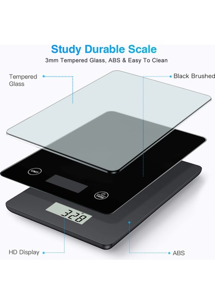 Açık Gri 5kg Ataller Çok Fonksiyonlu Dijital Mutfak Gıda Terazisi Pişirme Için Mükemmel Su Geçirmez Temperli Cam Gram Ons Cinsinden Ölçüler (Yurt Dışından) indirimleri
