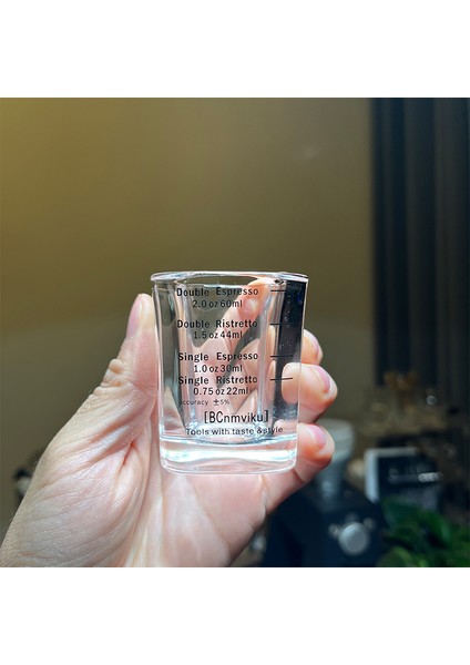 Siyah 60ML Mini Espresso Kahve Onsu Kavurma Ölçüm Bardağı Cam 60ML Kare Kalınlaşmış Ons Mezun Konsantre Basit Isıya Dayanıklı (Yurt Dışından)