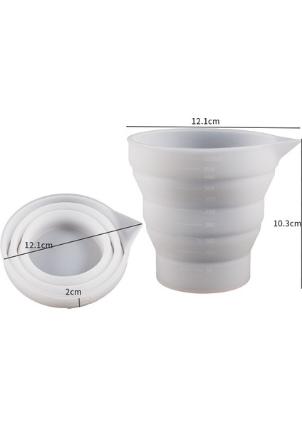 500ML-1 Adet-Katlanabilir 30/50/100/125/500ML Silikon Ölçüm Kabı Ölçekli Şeffaf Kendin Yap Mutfak Pişirme Epoksi Silikon Reçine Takı Yapımı Araçları (Yurt Dışından)