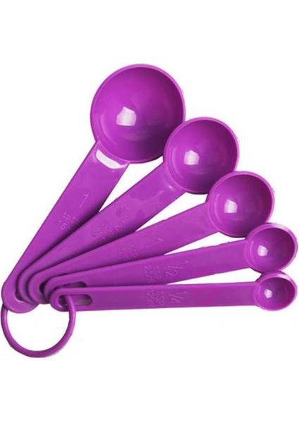 Mor 5 Adet 1-10 Adet Ölçüm Bardakları Ölçüm Kaşığı Kepçe Plastik Saplı Mutfak Ölçme Aracı Çay Kaşığı Kahve Şeker Kepçe Kek Kapları Araçları (Yurt Dışından)