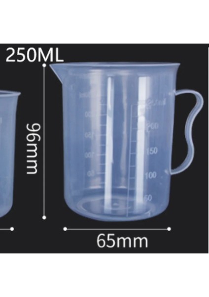 250 ml Plastik Ölçüm Kabı Hafif Dayanıklı Pişirme Kabı Taşınabilir Saplı Ölçüm Kabı Ölçekler Araç Dereceli BARDAK250ML/500ML (Yurt Dışından)